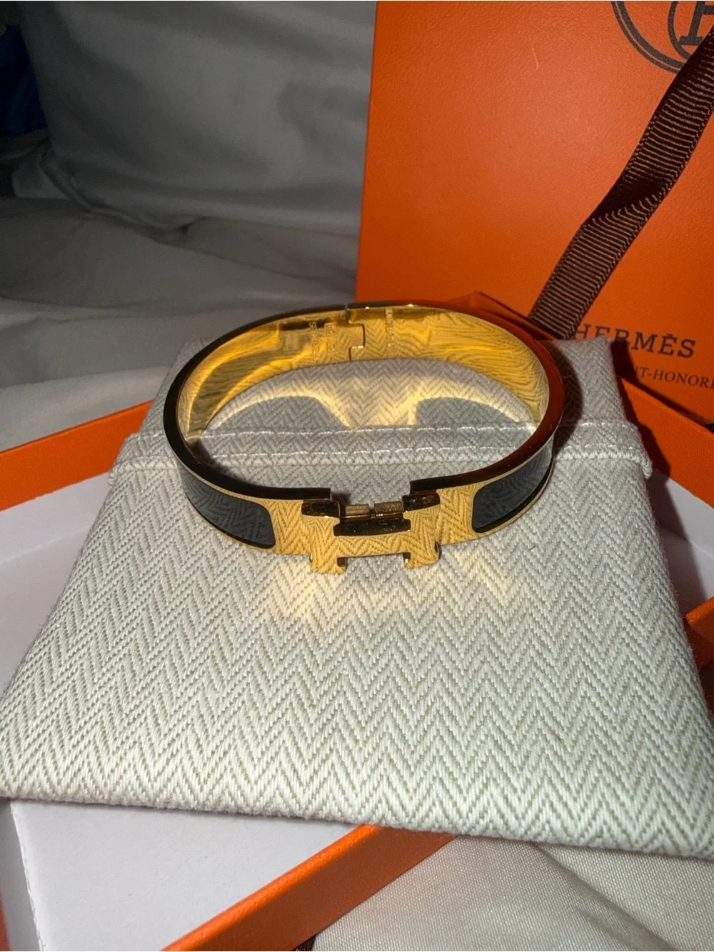 Black and Gold H Bracelet - Men's Accessory